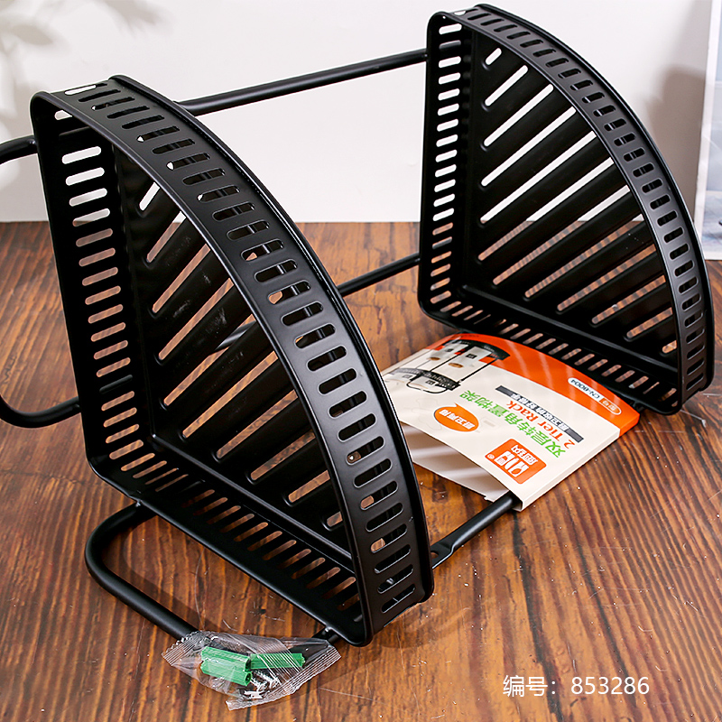 8004 Matte Black 2-Tier Corner Shelf (Non-returnable)