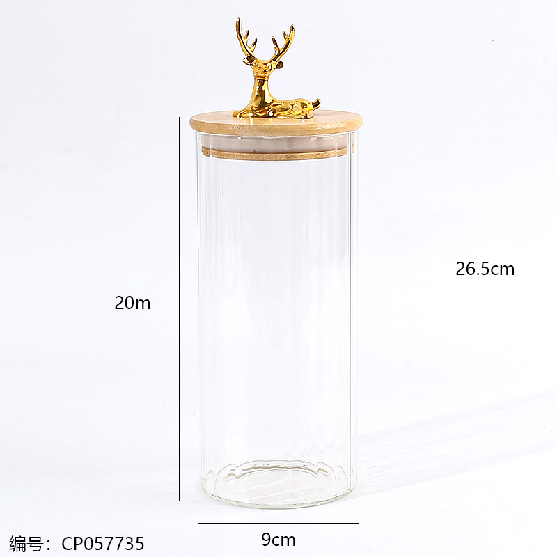 Deer head nordic style sealed jar-90 x 200