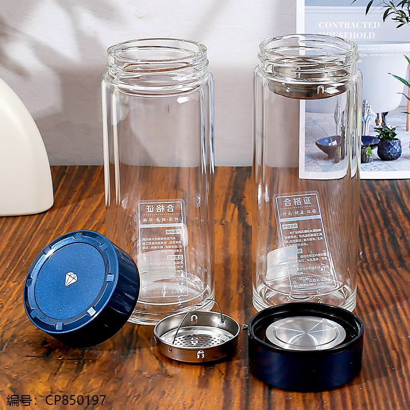 0855 large hot bottom golden glass cup 500ml