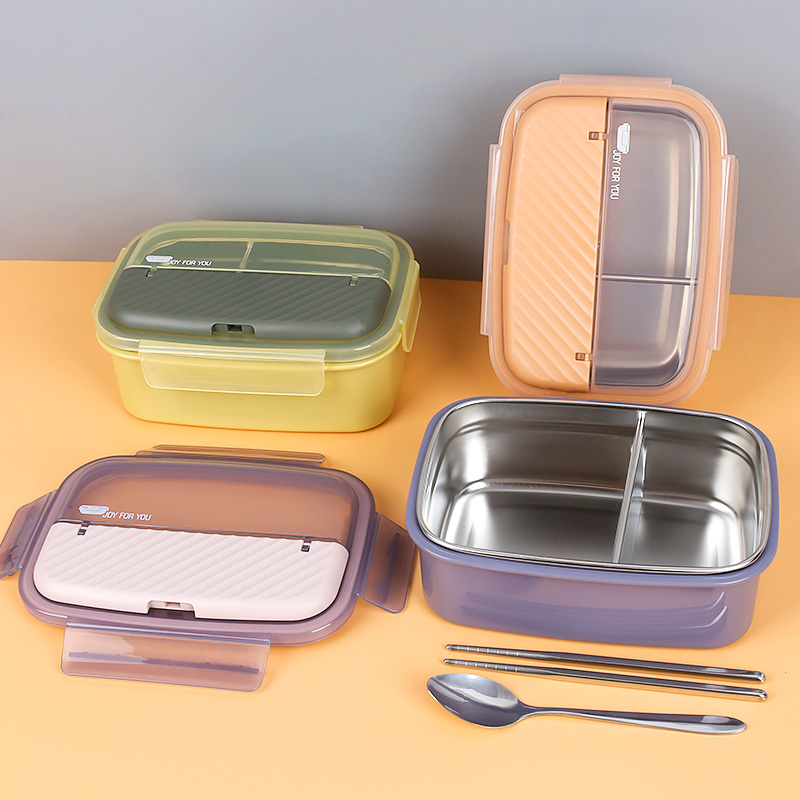 Simple compartment square lunch box-5869