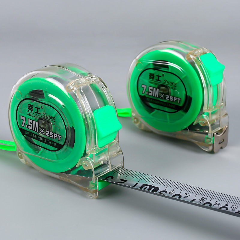 7.5M Transparent Green Tape Measure/12