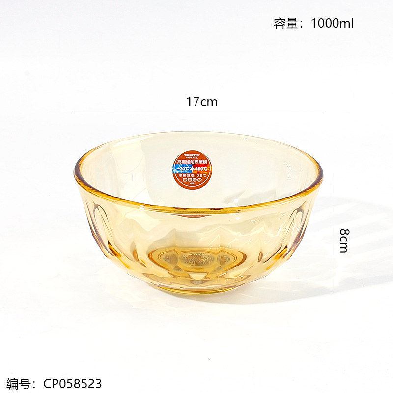 Crystal diamond glass bowl 1000ml T319