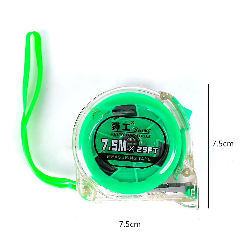 7.5M Transparent Green Tape Measure/12