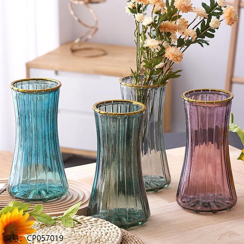 Gold Rim Decor Vase-3 Colors Random-2146