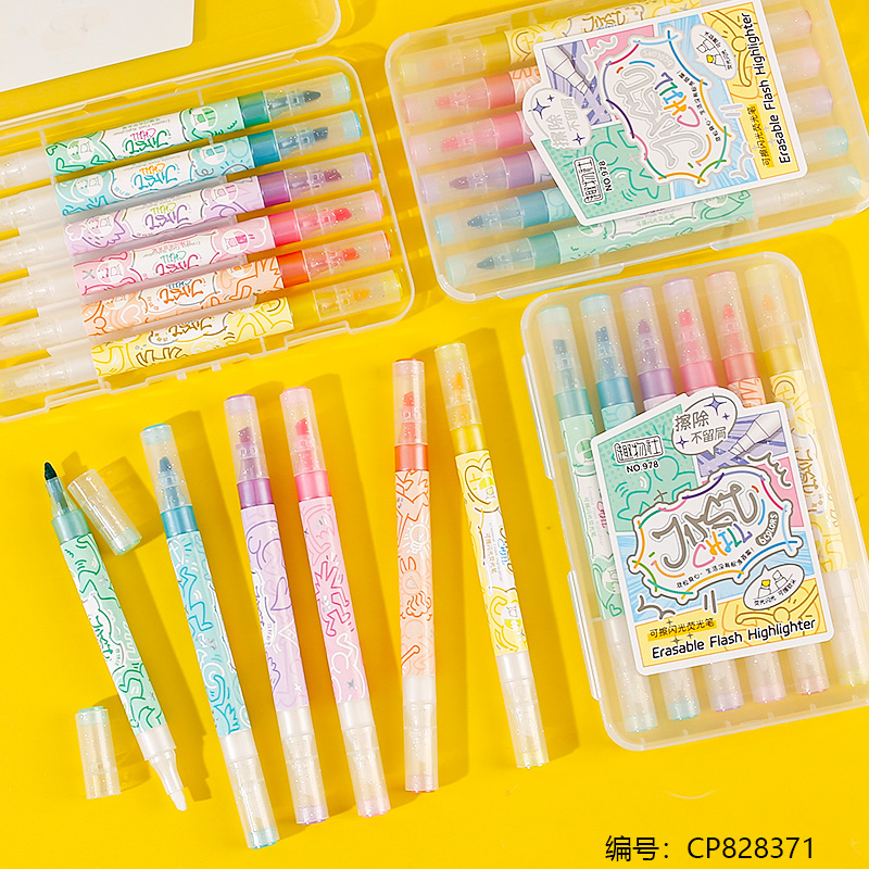 978-6 Erasable Glitter Highlighter 1 x 12