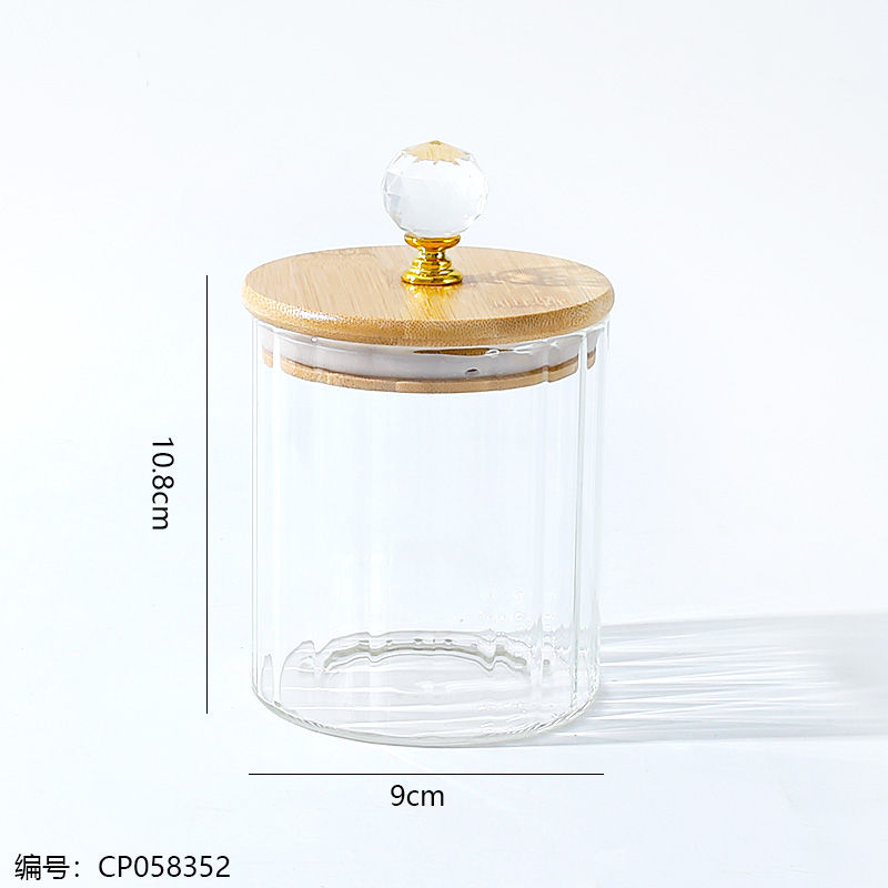 Striped storage jar with diamond bead 100ml