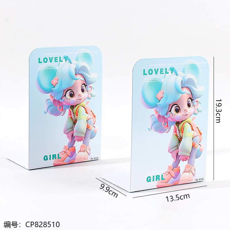 6736-2Pcs Cute Girl Bookends
