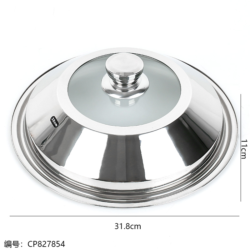 T-Type Non-Magnetic Visible Pot Lid 32cm