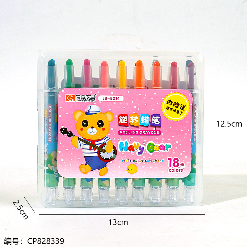 8014-18Color Rotary Crayon 1 x 16