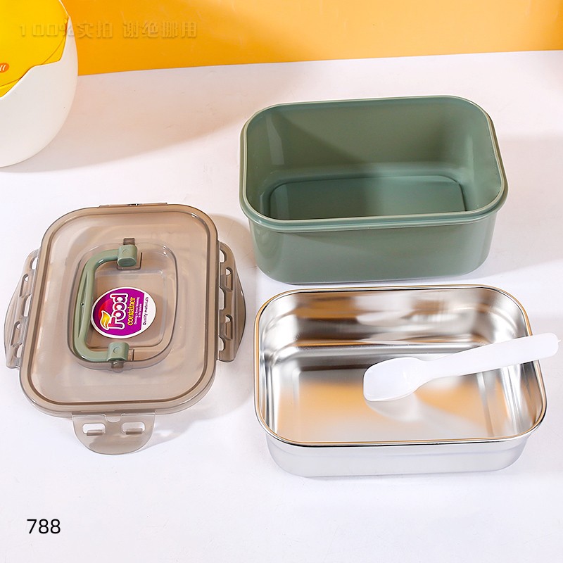 Rectangular stainless steel lunch box-788
