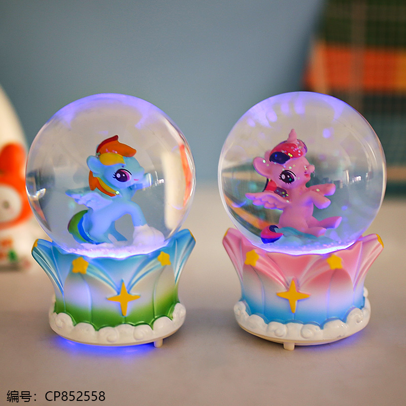 8K016 Colorful Cloud Little Pony Light Crystal Ball