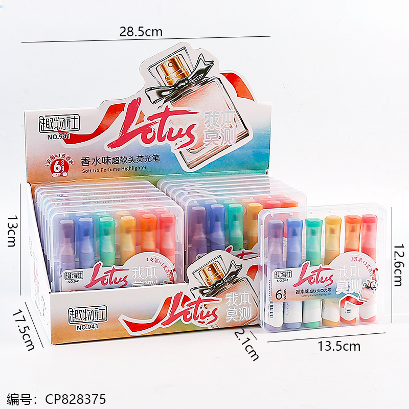 941-6 Perfume Flavor Soft Tip Highlighter 1 x 14