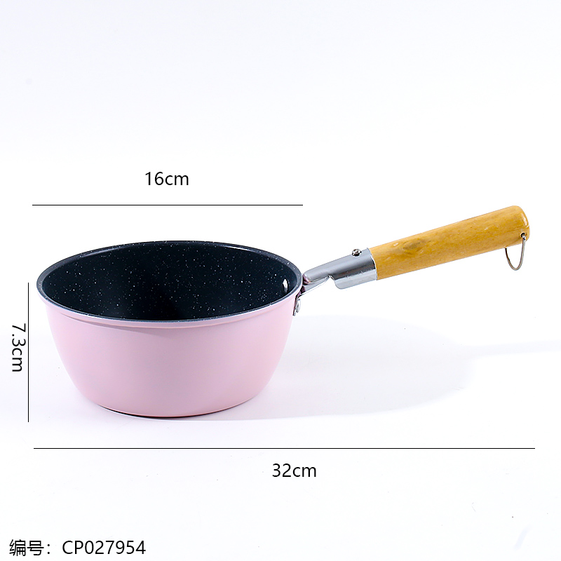 16cm Wooden Handle Milk Pan