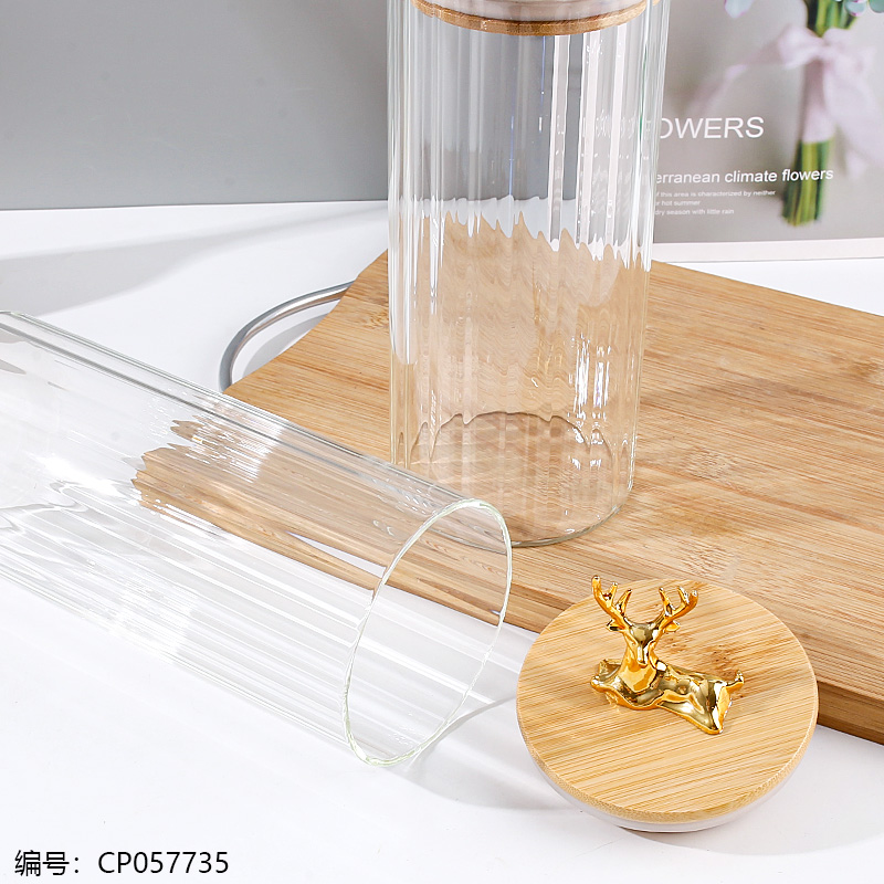Deer head nordic style sealed jar-90 x 200