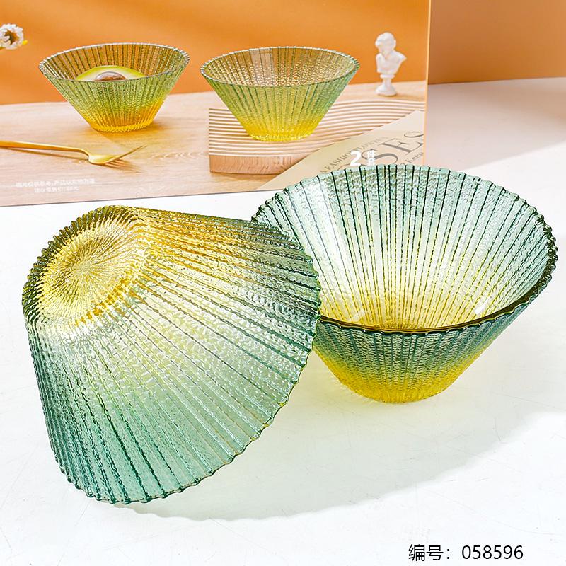 Glazed salad bowl two-piece set