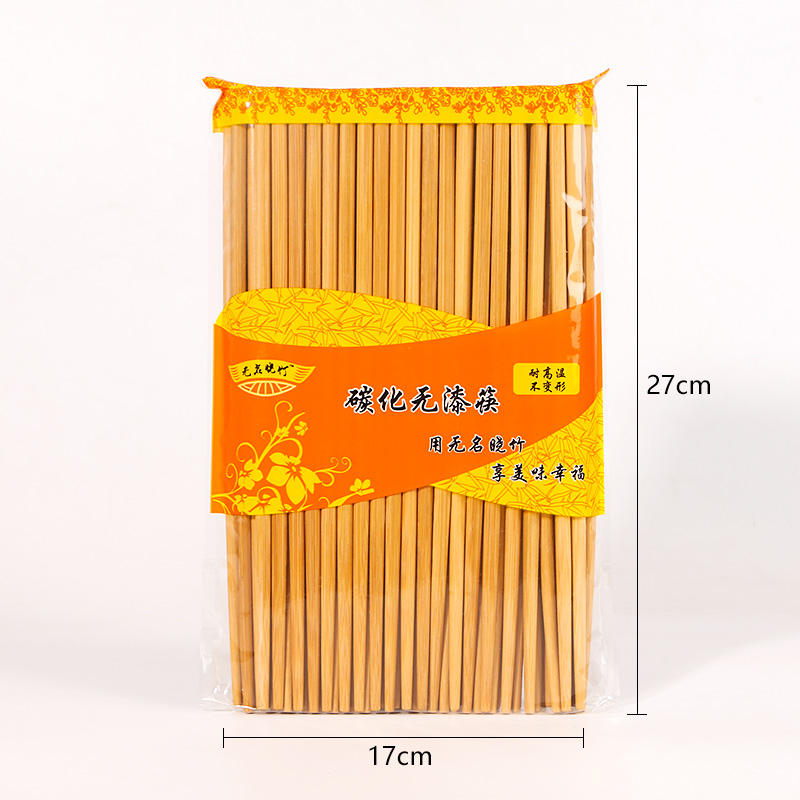 0172 Knuckleless 27 Long Hot Pot Charcoal Chopsticks 40 Pairs/Pack
