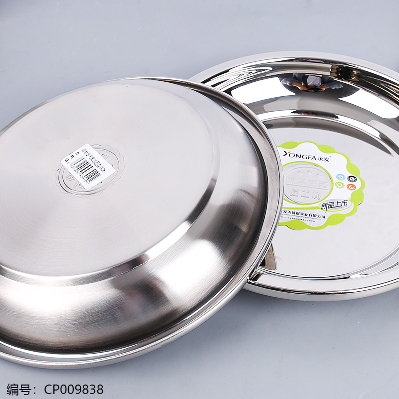 24cm European Foot Ruler Reverse Edge Round Plate