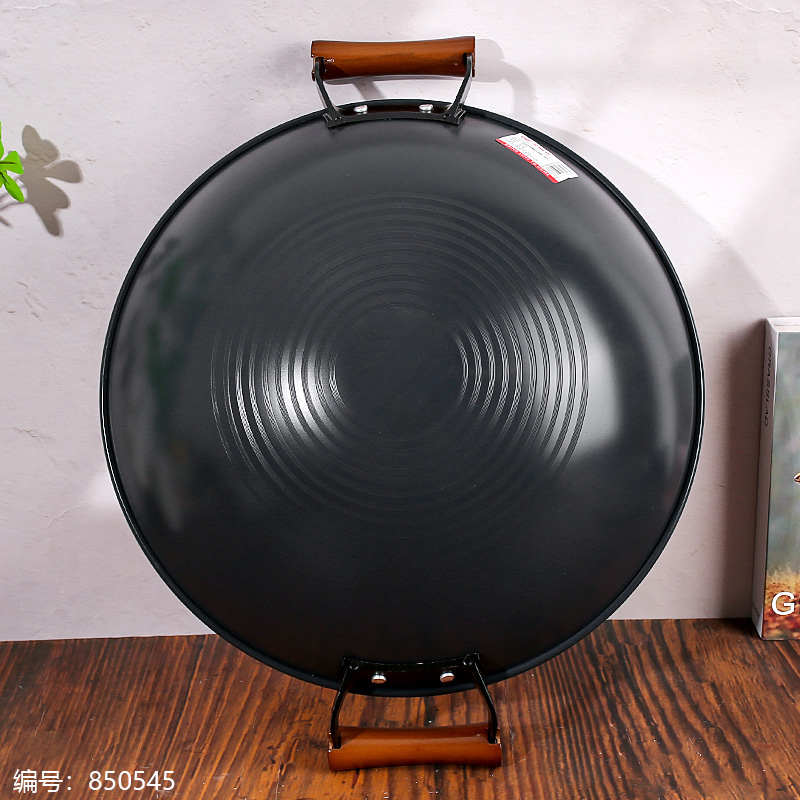 38# Double-Sided Inorganic Ceramic Wok with Double Handles