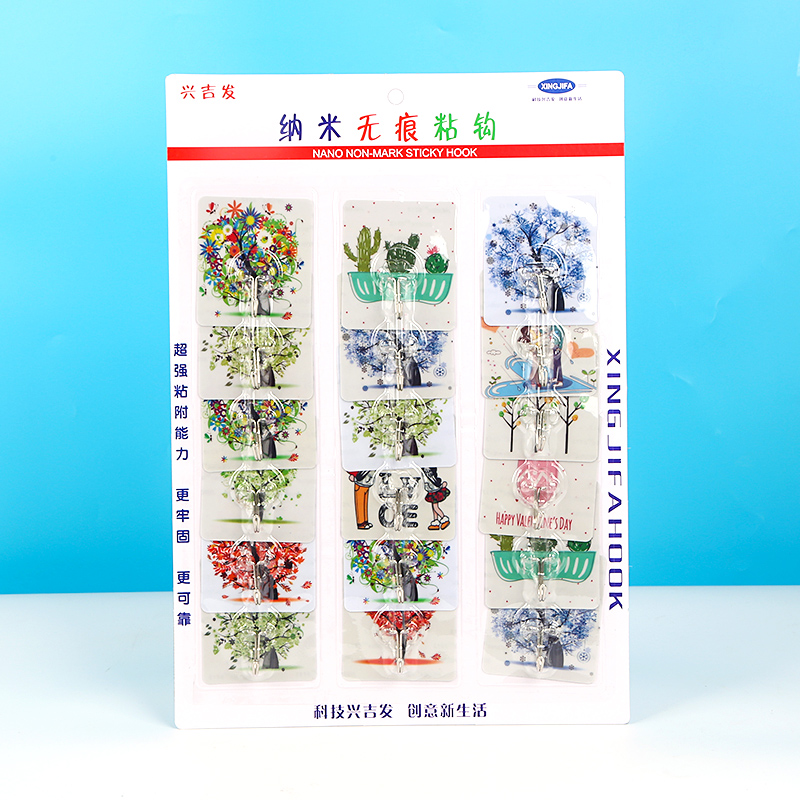 9116 Non-marking sticky hooks 18pcs/board