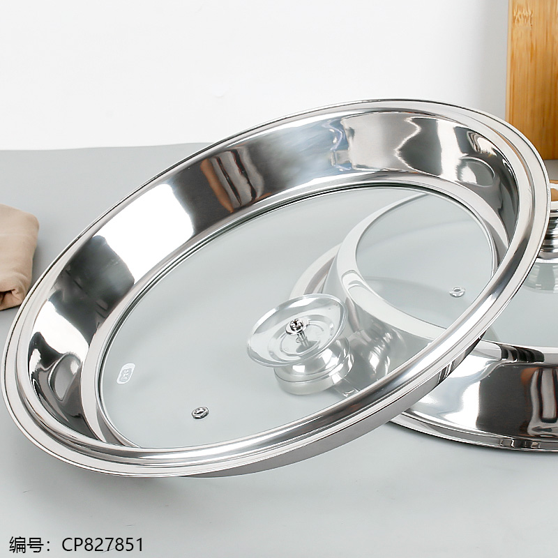 34cm Elegant Steel Ball Fully Visible Pot Lid
