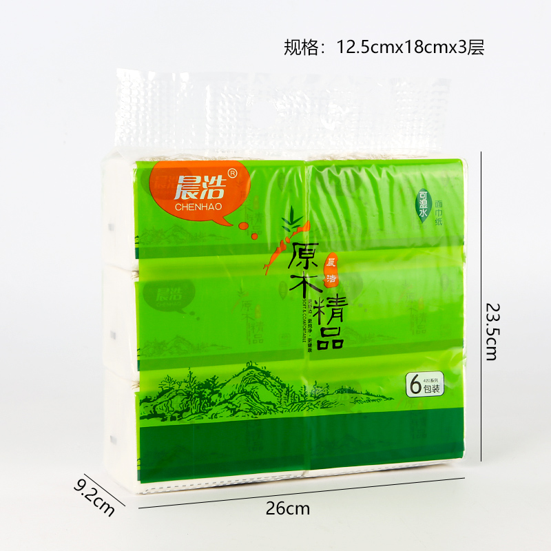Premium Natural Wood Facial Tissues (6-Pack)