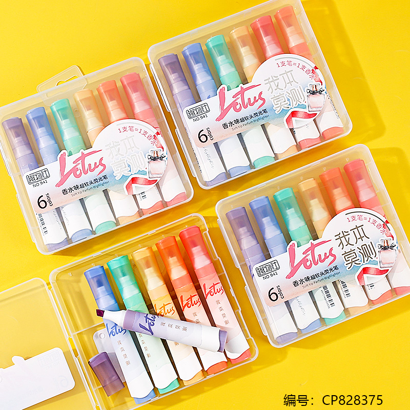 941-6 Perfume Flavor Soft Tip Highlighter 1 x 14