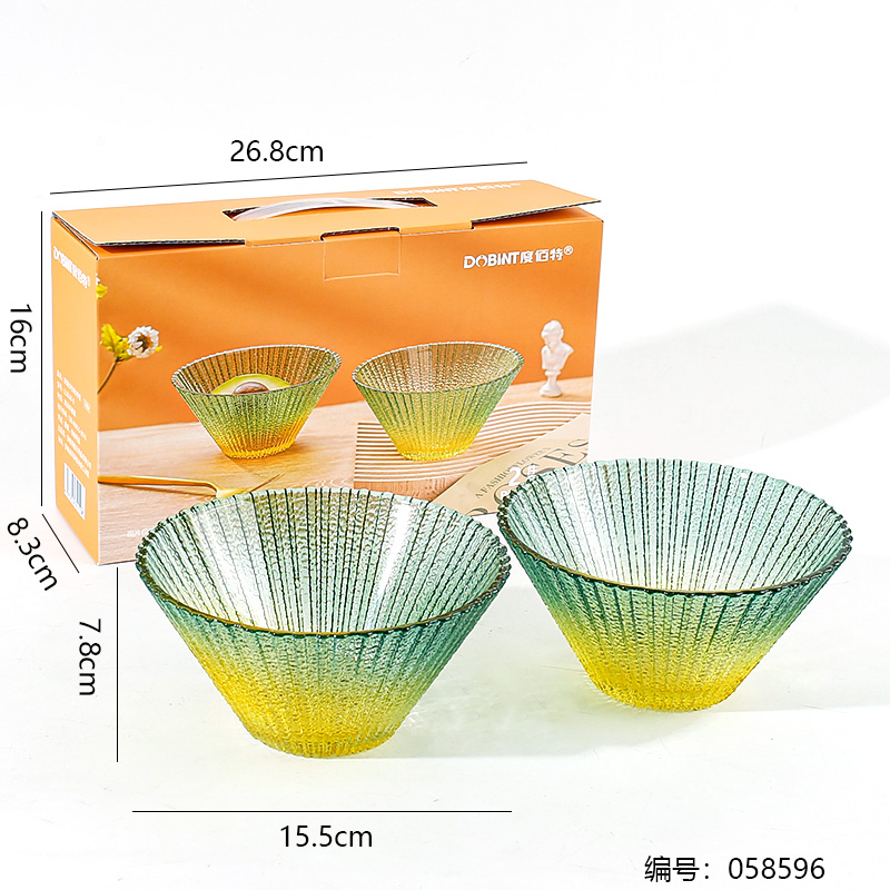 Glazed salad bowl two-piece set