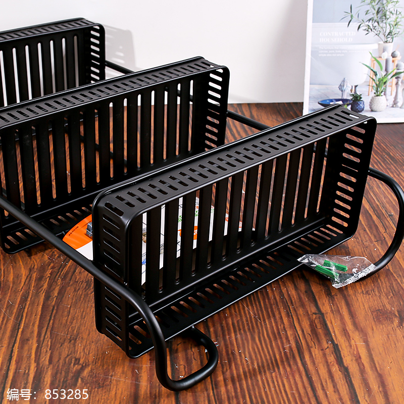 Matte Black Three-Layer Square Storage Rack (No Return) 8003