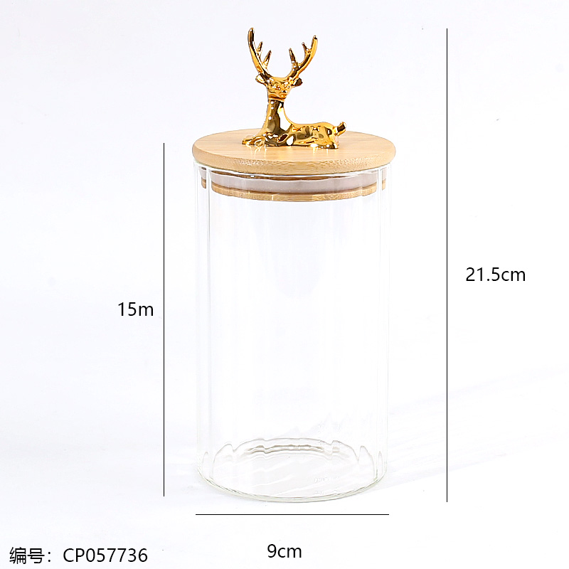 Deer head nordic style sealed jar-90 x 150