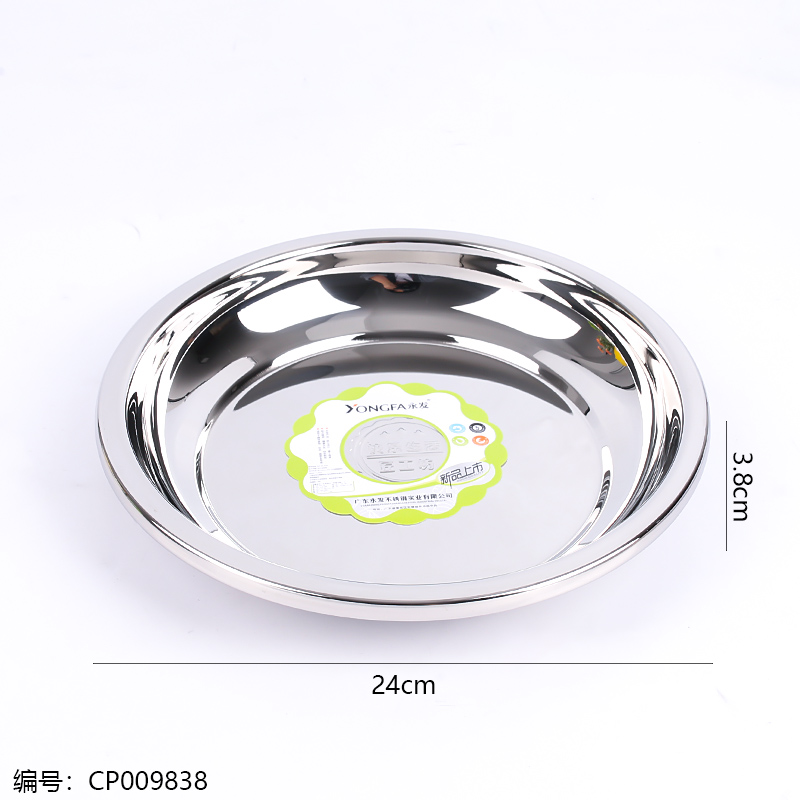 24cm European Foot Ruler Reverse Edge Round Plate