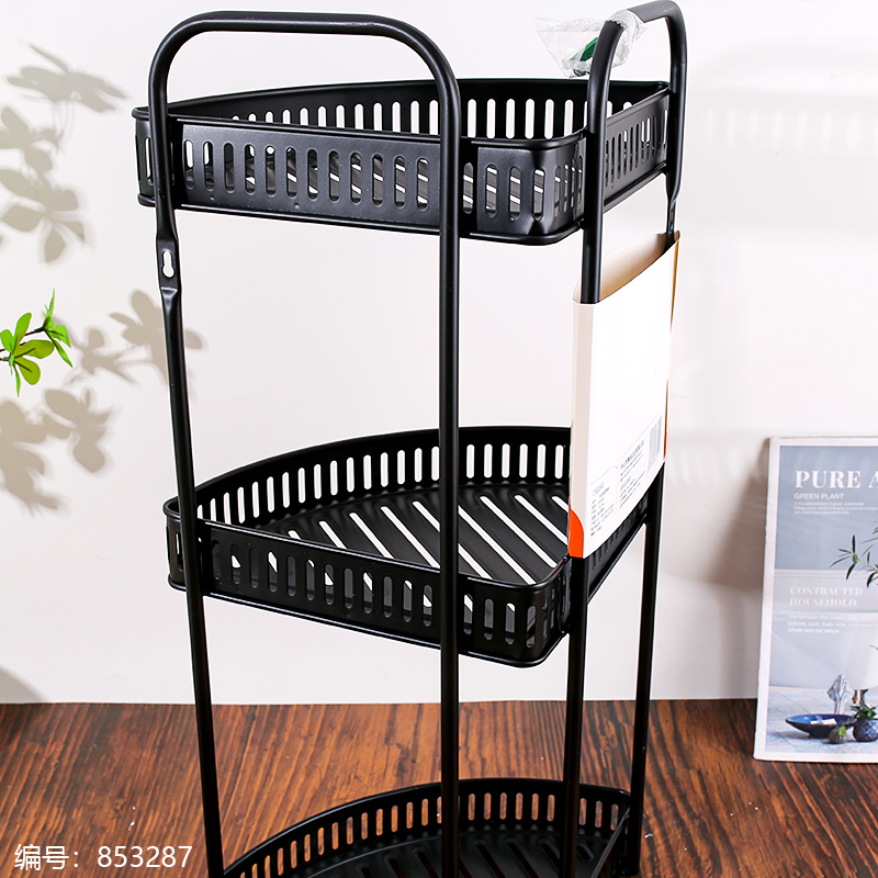 8005 Matte Black 3-Tier Corner Shelf (Non-returnable)