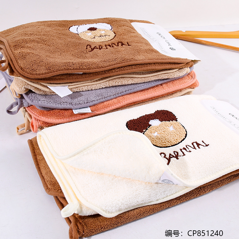 1291 Five-color cartoon towels two-piece/card, 1 x 10