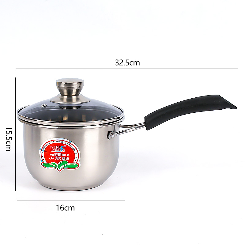 16cm Composite Steel Single Handle Milk Pan