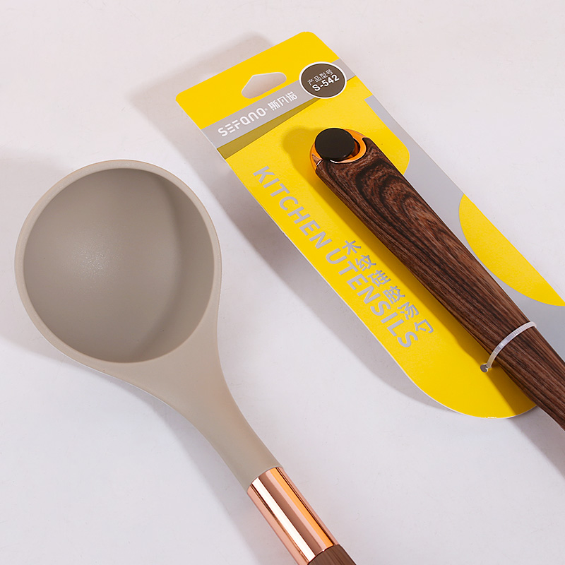 Wood grain silicone soup ladle-542