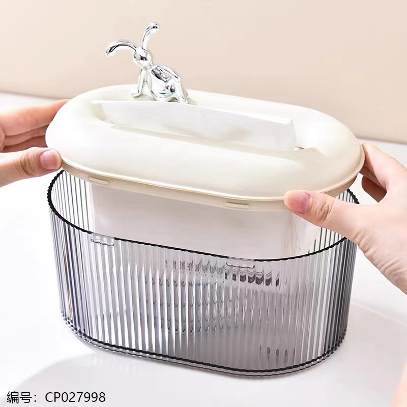 6303-2 Clear Gray Tissue Box